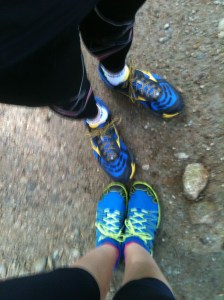 Sorry it's blurry.  There were people coming on the trail and I didn't want to look like the weirdo taking a picture of her shoes...